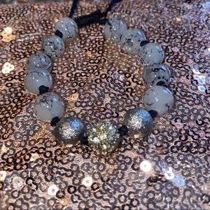 Bracelet Marble and Gold Beads
